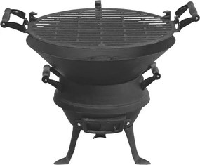 Gratar din fonta Master Grill MG630, 35,5cm, Reglare inaltime, Negru