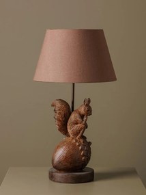 Lampa de masa, din polirasina, cu abajur din in, Squirrel