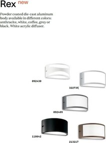 Aplica de perete iluminat exterior IP44 REX-1 AP1 GRIGIO