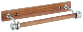 Suport din metal și bambus pentru prosoape de hârtie iDesign Formbu, 38,5 cm