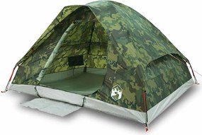 vidaXL Cort de camping cupolă pentru 2 persoane, camuflaj, impermeabil