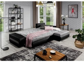 Coltar extensibil cu spatiu pentru depozitare, 275x180x88 cm, Ottavio R02, Eltap (Culoare: Gri / Bej deschis)