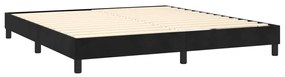 Pat box spring cu saltea, negru, 180x200 cm, catifea Negru, 25 cm, 180 x 200 cm
