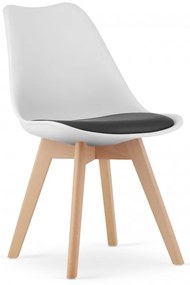 Set de sufragerie alb 1 + 4, masa BERGEN 120 + scaune BALI MARK