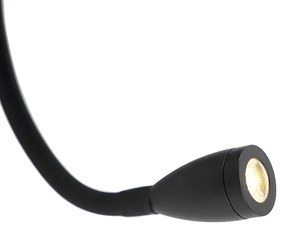 Lampă de perete modernă neagră cu USB și braț flexibil - Flero