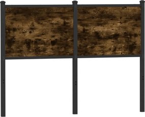 vidaXL Tăblie de pat de schimb, stejar fumuriu, 120 cm, lemn prelucrat și oțel