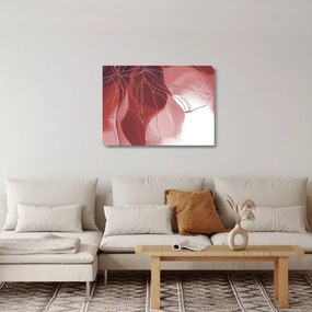 Tablou pe sticlă - Floare abstractă roșie N⁰1 (70x50 cm)