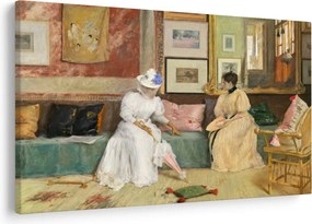 Tablou - William Merritt Chase, A Friendly Call, reproducere (90x60 cm)