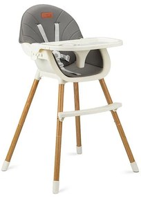 1 x Scaun de masa copii, Momi Reki, Piele ecologica, Gri