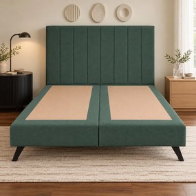 Pat tapițat Novella 140×200 cm, verde