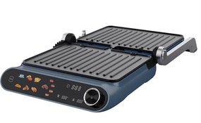 Grătar electric Nostro Lux NL51442P, 2200 W, ecran tactil, plăci mobile antiaderente, deschidere la 180°, albastru
