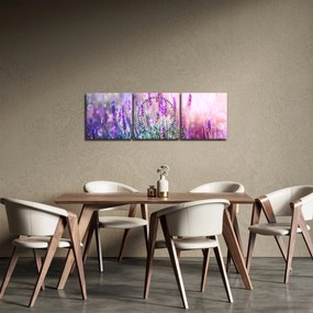 Tablou - Lavandă în strălucirea soarelui (cu ceas) (90x30 cm)