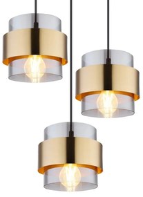 Lustra cu 8 pendule design modern MILLEY negru, auriu