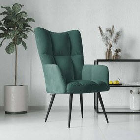 vidaXL Scaun de relaxare, verde închis, catifea