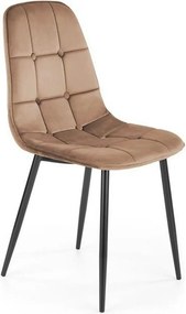 Scaun tapitat K417, bej, stofa catifelata, 44x56x87 cm