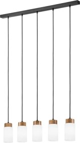 Lustră pe cablu MARKUS 5xE27/15W/230V negru/stejar