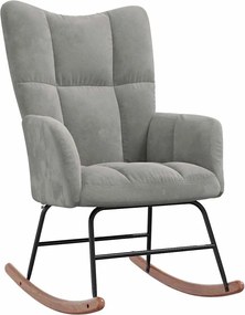 vidaXL Scaun balansoar, gri deschis, catifea
