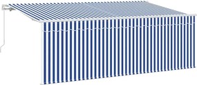 vidaXL Cortina Retractabilă Manual Albastru și Alb 400 x 200 cm