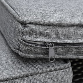 Outsunny Canapea pentru Exterior Gradina sau Terasa cu 3 locuri dim Ratan cu perne si dungi, Gri 173x68x78cm | Aosom Romania