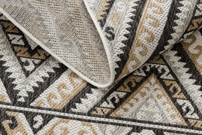 Covor SISAL COOPER Caro, Aztec, Etno 22224 ecru / negru