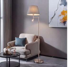 BRILAGI - Lampadar LED CERIA 1xE27/60W/230V + LED/2,1W crom mat/gri
