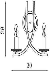 Aplica de perete stil elegant metal alama Ascona 2L