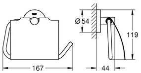 Suport hartie igienica cu aparatoare Grohe Essentials auriu periat Cool Sunrise