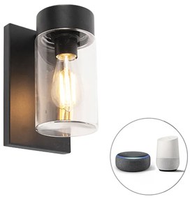 Lampă de perete exterioară inteligentă neagră IP44 cu Wi-Fi ST64 - Jarra