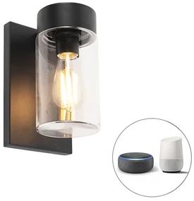 Lampă de perete exterioară inteligentă neagră IP44 cu Wi-Fi ST64 - Jarra