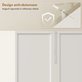 HOMCOM Dulap de Baie Înalt 174 cm cu Coș pentru Rufe Rabatabil, Alb. | Aosom Romania