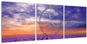 Tablou câmpului cu lavandă (cu ceas) (90x30 cm)