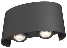 Aplica de perete exterior cu iluminat arhitectural IP54 LED Strato gri