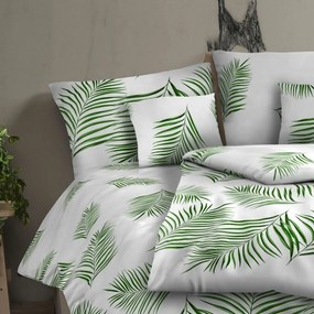 Lenjerie de pat din bumbac Kvalitex Tropical alb, 240 x 220 cm, 2 buc. 70 x 90 cm