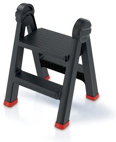 Trepte rabatabile, negru/rosu