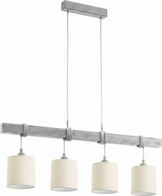 Brilagi - Candelabru LED suspendat pe cablu NUBILA 4xE27/60W/230V gri/crem