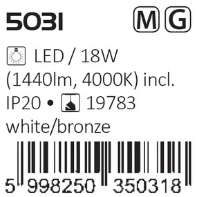 Lustra LED cu 3 brate din metal finisaj bronz si alb AVIANA 5031 RX