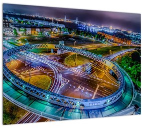 Tablou panorama orașului nocturn (70x50 cm), în 40 de alte dimensiuni noi