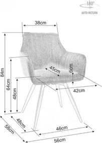 Gri scaun bucatarie BALLO BREGO