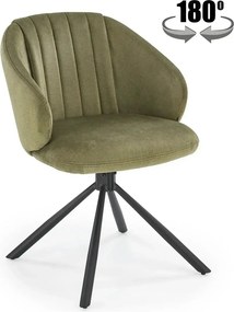 Scaun rotativ K533, verde/negru, stofa clasica/metal, 57x60x80 cm
