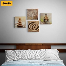 Set tablouri Feng Shui în nuanțe bej