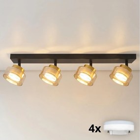Brilagi - LED RGB spot reglabil AURA LUX 4xGX53/14W/230V Wi-Fi Tuya negru/auriu