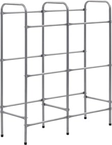 vidaXL Raft de depozitare pentru 6 lăzi, argintiu, 96x33x116 cm, oțel
