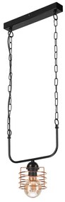 Lustră pe lanț MORGAN 1xE27/60W/230V neagră/cupru