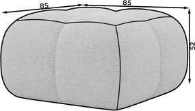 Puf Tapitat Covio 85x85x52 cm, alb Velvet – Paolli 01
