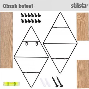 STILISTA Raft de perete, lemn deschis 48 x 47 x 11 cm