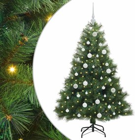 vidaXL Brad de Crăciun artificial cu 150 LED Verde 150 cm PE și PVC