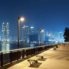 Lampă LED stradală solară dimabilă LED/12W/3,2V 6000K IP65 10000 mAh + telecomandă