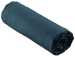 Cearceaf albastru închis din bumbac percal cu elastic 160x200 cm Percaline – douceur d'intérieur