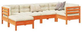 3299527 vidaXL Set mobilier de grădină cu perne, 6 piese, lemn masiv de pin