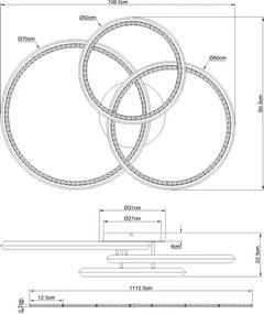 Globo 67329-72 - Plafonieră LED dimabilă ALAINA 72W/230V 2700-6000K 50x75 cm+telecomandă